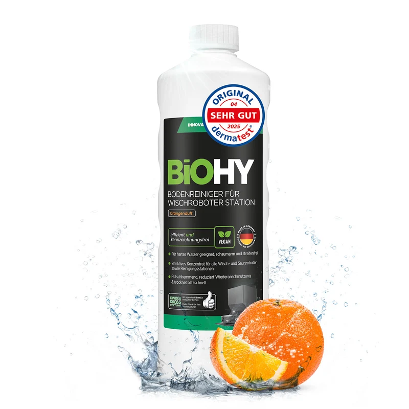 BiOHY Bodenreiniger für Wischroboter Station mit Orangenduft